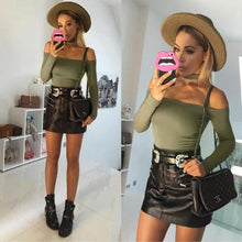 Chocker Sexy One Piece Outfits Off Shoulder Long Sleeve Women Spring Sexy Bodysuit Slim Bodycon Sexy Club Jumpsuits#212 SM6
