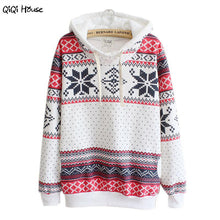 Christmas Women Hoodies Sweatshirts Jumper Casual Women Loose Autumn Hooded Pullovers Tops Moletom Feminino Com Capuz#A131 SM6