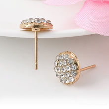 Circle Rhinestone Gold Ear Clip Women Jewelry Elegant Women Crystal Stud Earrings SM6