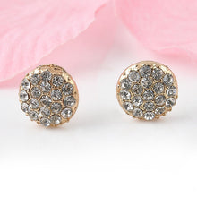Circle Rhinestone Gold Ear Clip Women Jewelry Elegant Women Crystal Stud Earrings SM6