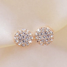Circle Rhinestone Gold Ear Clip Women Jewelry Elegant Women Crystal Stud Earrings SM6