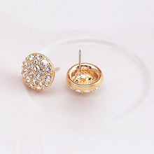 Circle Rhinestone Gold Ear Clip Women Jewelry Elegant Women Crystal Stud Earrings SM6