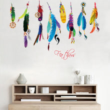 Classic Creative Dream Catcher Feather Wall Sticker Art Decal Mural Lucky Bedroom Living Wallpaper Home Decoration Gifts Parede SM6
