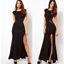 Clearance Women Short Sleeve Crochet Chiffon Sexy Casual Lace Long Dress Plus Size Long Lace Maxi Dress SM6