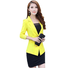 Clearance Women Slim Coat Candy Color Three Quarter Sleeve Suit One Button Thin Coat Suit Jacket Ol Work Wear SM6