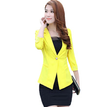 Clearance Women Slim Coat Candy Color Three Quarter Sleeve Suit One Button Thin Coat Suit Jacket Ol Work Wear SM6