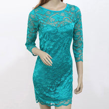 Clearance Products Ladies Mini Lace Dresses Sexy Rose 34 Sleeve Hollow Out Round Neck Short Women Dress SM6