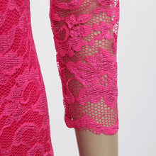 Clearance Products Ladies Mini Lace Dresses Sexy Rose 34 Sleeve Hollow Out Round Neck Short Women Dress SM6