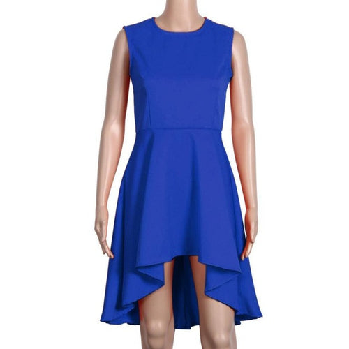 Clothing Off Shoulder Sleeveless Solid Dovetail Summer Dresses Casual Empire Elegant Dress Vestido Casual#B714 SM6