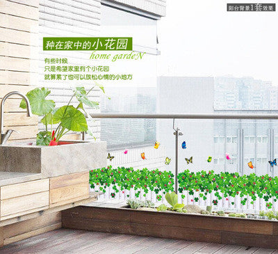 Clover fence The line that play a base Removable wall stickers PVC transparent film SM6