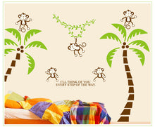 Coconut trees in the monkey creative animation cartoon school kindergarten children room decorates a wall stickers SM6