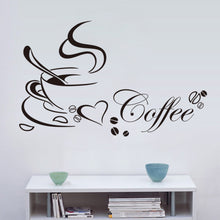 Coffee cup with heart vinyl quote Restaurant Kitchen removable wall Stickers DIY home decor wall art MURAL ping SM6
