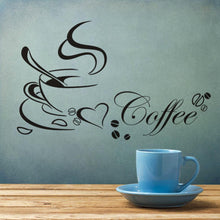 Coffee cup with heart vinyl quote Restaurant Kitchen removable wall Stickers DIY home decor wall art MURAL ping SM6