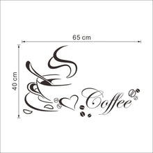 Coffee cup with heart vinyl quote Restaurant Kitchen removable wall Stickers DIY home decor wall art MURAL ping SM6