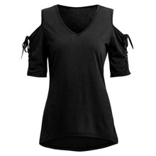 Cold Shoulder T-shirt Women Fashion  T shirt 4 Colors Short Sleeve O Neck Woman Tee Shirt Female camisetas mujer verano #23 SM6
