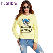 College Women Hoodies Cartoon Dog Sweatshirts Casual Printed Candy Color Harajuku Tracksuit Sudaderas With Tassel SM6