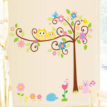Color cartoon owl tree children room wall stickers in the household adornment wall to stick on the wall SM6