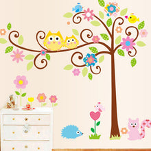 Color cartoon owl tree children room wall stickers in the household adornment wall to stick on the wall SM6