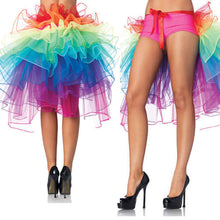 Colorful Adult Dancing Tutu Layered Organza Lace up Party Rainbow Skirt Clubwear PY SM6
