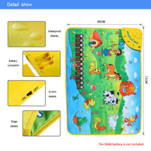 Colorful Musical Play Mats Baby Toys Learning Mat Animal Farm Flash Music Carpet Blanket Touch Educational Kids Toys 71 * 49 CM SM6