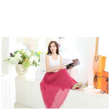Colorful Women's Tulle Skirt Elastic Waist Silk Chiffon Pleated Long PY3 SM6