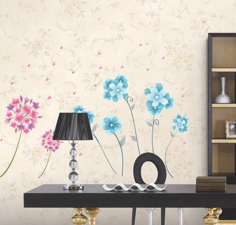 Colorful flowers The third generation of fashion environmental protection removable wall stickers SM6