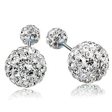 Compact Pearl Ear Stud Rhinestone Double Ball Crystal Stud Earrings For Women Jewelry brincos para as mulheres  SM6