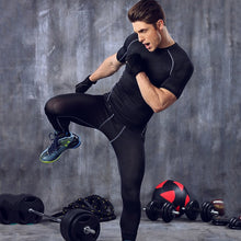 Compression Men's T-Shirt Fitness Bodybuilding Muscle Stretch Short Sleeve Tops Tee Shirt Homme SM6