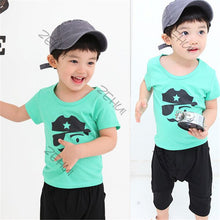 Cool Boys Kids Cartoon T-shirt Round Neck Short Sleeve T-shirts Children Child Tops Clothes Green SM6