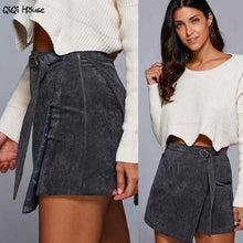 Corduroy Skirts Womens Fashion Women Autumn Irregular Mini Skirt Seamless Midi Skirt Stretch Jupe Femme#B11 SM6