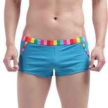 Cotton Boxer Boyshorts Inside Convex Pouch Rainbow Boxer Uomo Dropped Elastic Waist Casual Sporty Underpants Underwear SM6