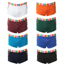 Cotton Boxer Boyshorts Inside Convex Pouch Rainbow Boxer Uomo Dropped Elastic Waist Casual Sporty Underpants Underwear SM6