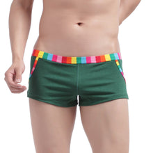 Cotton Boxer Boyshorts Inside Convex Pouch Rainbow Boxer Uomo Dropped Elastic Waist Casual Sporty Underpants Underwear SM6