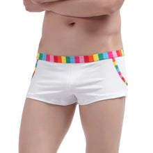 Cotton Boxer Boyshorts Inside Convex Pouch Rainbow Boxer Uomo Dropped Elastic Waist Casual Sporty Underpants Underwear SM6