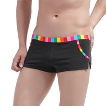 Cotton Boxer Boyshorts Inside Convex Pouch Rainbow Boxer Uomo Dropped Elastic Waist Casual Sporty Underpants Underwear SM6