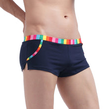 Cotton Boxer Boyshorts Inside Convex Pouch Rainbow Boxer Uomo Dropped Elastic Waist Casual Sporty Underpants Underwear SM6