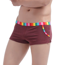 Cotton Boxer Boyshorts Inside Convex Pouch Rainbow Boxer Uomo Dropped Elastic Waist Casual Sporty Underpants Underwear SM6