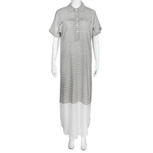 Cotton Maxi Dress Shirt Short Sleeve Spilt Sexy Striped Dress Turn-Down Collar Long Summer Dress Vestido Listrado#B729 SM6