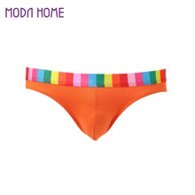 Cotton Men Underwear Striped Rainbow Brief Underpant Spandex Underwear Short U Convex Cueca Brief Low Waist Calzoncillos Hombre SM6
