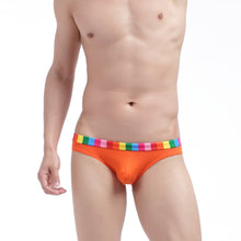 Cotton Men Underwear Striped Rainbow Brief Underpant Spandex Underwear Short U Convex Cueca Brief Low Waist Calzoncillos Hombre SM6