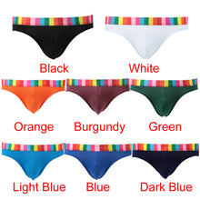 Cotton Men Underwear Striped Rainbow Brief Underpant Spandex Underwear Short U Convex Cueca Brief Low Waist Calzoncillos Hombre SM6