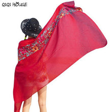 Cotton Shawl Embroidered Floral Solid Retro Scarf Ladies Ethnic Style Scarf Beach Head Sarong Autumn Warm Poncho De Inverno#B905 SM6