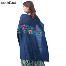Cotton Shawl Embroidered Floral Solid Retro Scarf Ladies Ethnic Style Scarf Beach Head Sarong Autumn Warm Poncho De Inverno#B905 SM6