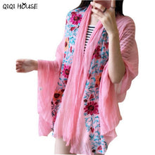 Cotton Shawl Embroidered Floral Solid Retro Scarf Ladies Ethnic Style Scarf Beach Head Sarong Autumn Warm Poncho De Inverno#B905 SM6