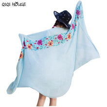 Cotton Shawl Embroidered Floral Solid Retro Scarf Ladies Ethnic Style Scarf Beach Head Sarong Autumn Warm Poncho De Inverno#B905 SM6