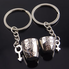 Creative 2Pcs Pair Romantic Couple Cups Keychain for Lovers Metal Keychain Wedding Gifts  SM6