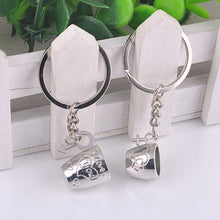 Creative 2Pcs Pair Romantic Couple Cups Keychain for Lovers Metal Keychain Wedding Gifts  SM6