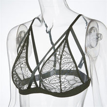 Crop Top Bra Sexy Lace Cross Bandage Hollow Out Lace Bralette Cropped Tops Lace Floral Sexy Tops Cropped Feminino#212 SM6