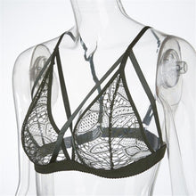 Crop Top Bra Sexy Lace Cross Bandage Hollow Out Lace Bralette Cropped Tops Lace Floral Sexy Tops Cropped Feminino#212 SM6