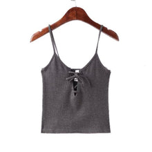 Crop Top Mujer Bandage Hollow Out Women Knitted Cami Tank Tops Cropped For Women Regatas Feminina#A12 SM6